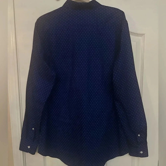 Men’s Michael Kors Classic Tailored Fit Blue Print Shirt. Size L. - Picture 4 of 5